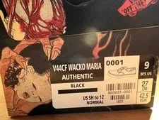 Wacko Maria X Vans Authentic V44CF Japan 603637-0001 Us9 3