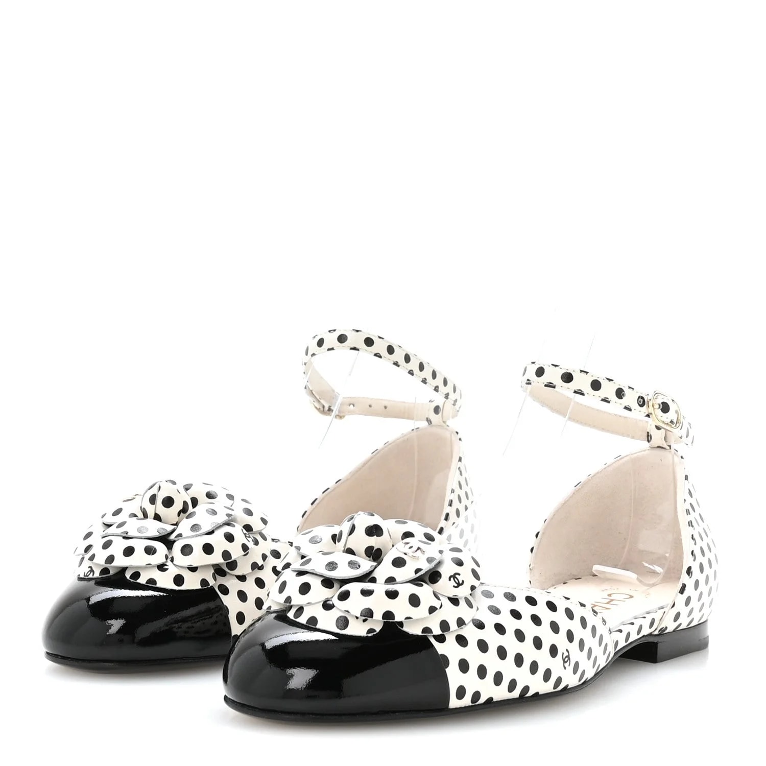 Printed Cap Toe Polka Dot Camellia Mary Jane 36 4