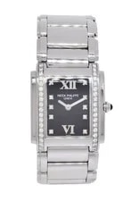 Patek Philippe Twenty~4 Steel & Diamond Forever Black B/P '01 4910/10A 2