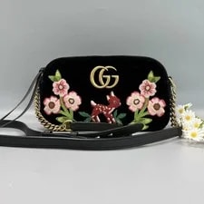 Gucci — Gucci GG Marmont Deer Flower Embroidered Camera — Handbag — resale