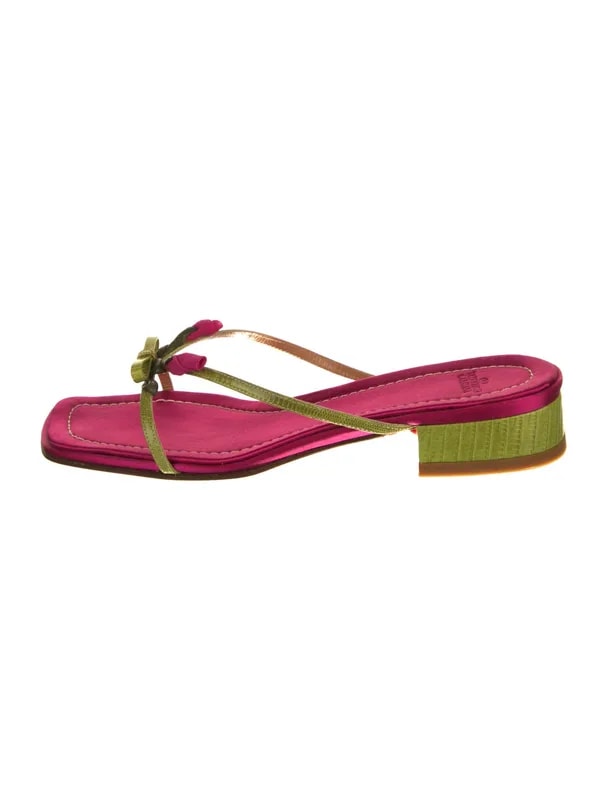 Valentino — Bow Accents Flip Flops — Designer Shoe — resale