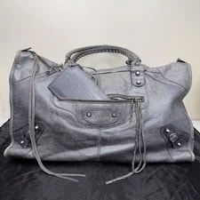 Balenciaga — Balenciaga City Large Metallic Silvery Light Moto Handles Studs — Handbag — resale
