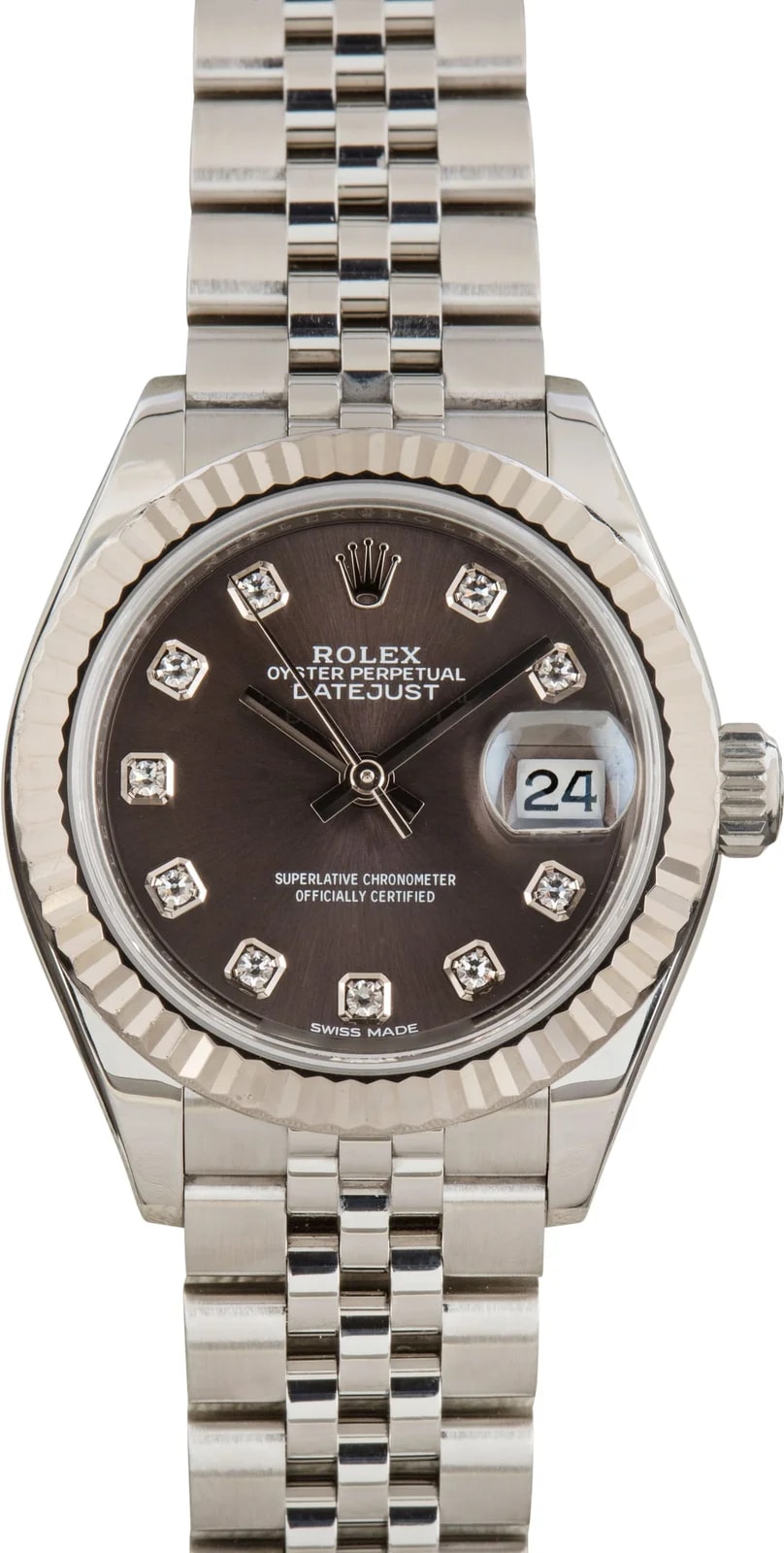 Rolex Lady Datejust Slate Diamond Dial Ref 279174 2