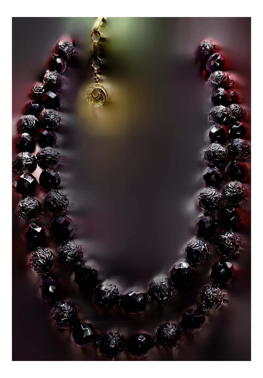 Lisner — Mid 20th Century Lisner , MCM Faux Lava Rock and Faceted Beads. — Jewelry — resale