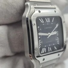 2025 Papers Cartier Santos Medium 35.1mm Automatic Steel Blue Dial WSSA0063 BOX 4