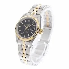 Tudor Princess Date 92413 25mm Ss/yg Black Dial Automatic Date #C276 2