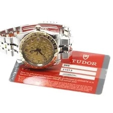 Tudor Classic Date 21013 YG2 Tone 10P Diamond Silver Dial Automatic 's_890103 2