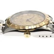 Tudor Classic Date 21013 YG2 Tone 10P Diamond Silver Dial Automatic 's_890103 4