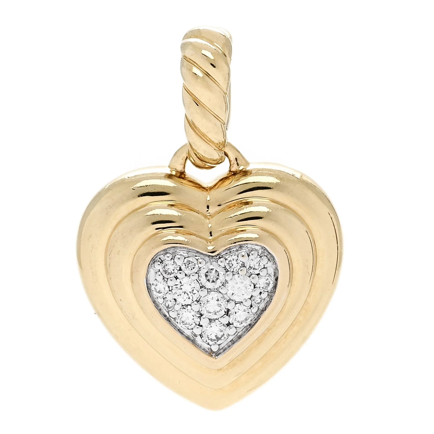 David Yurman — 18K Yellow Gold 17mm Puffy Heart Amulet — Jewelry — resale
