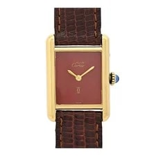 Cartier — Cartier Must Tank SM Bordeaux 1975613 Gold 21mm Bordeaux Dial #TSW1454 — Watch — resale