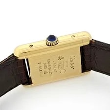 Cartier Must Tank SM Bordeaux 1975613 Gold 21mm Bordeaux Dial #TSW1454 4