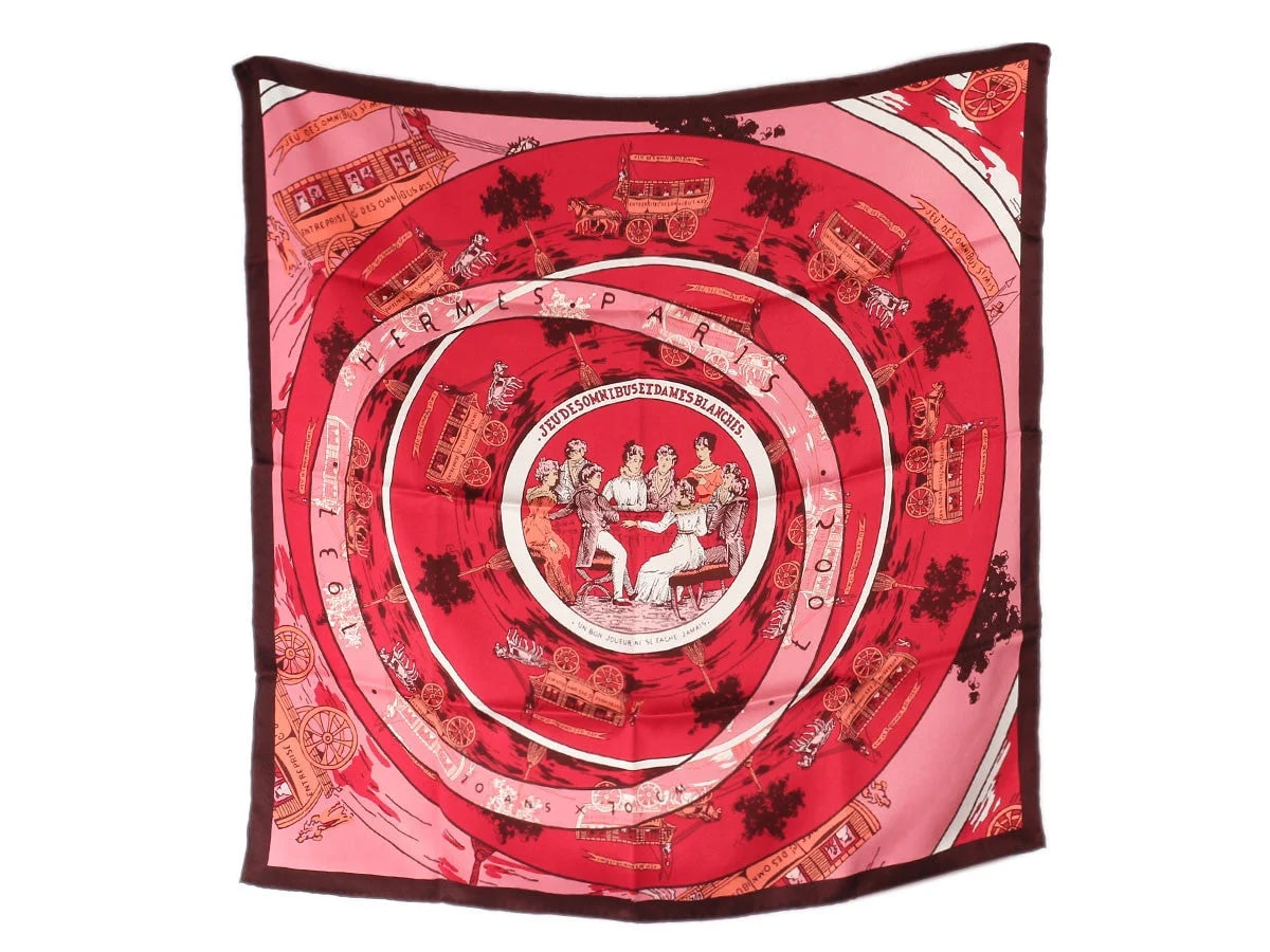 Hermès — Hermès Jeu des Omnibus et Dames Blanches Scarf — Accessory — resale