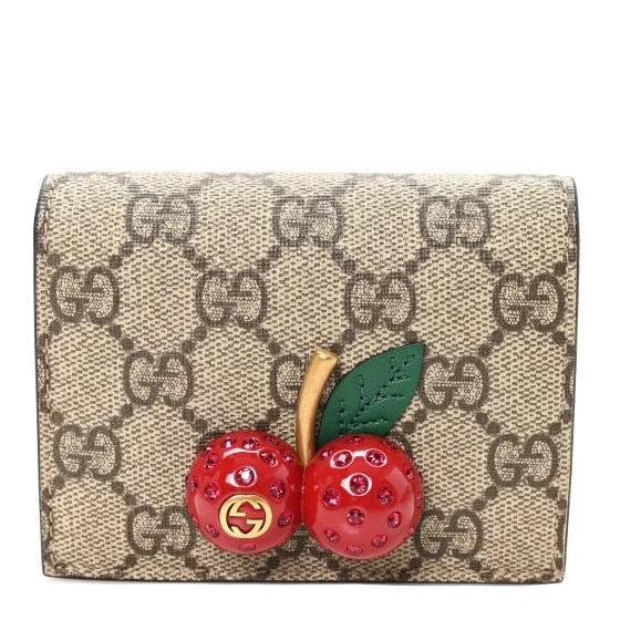 Gucci — Embellished Card Case Wallet Hibiscus — Accessory — resale