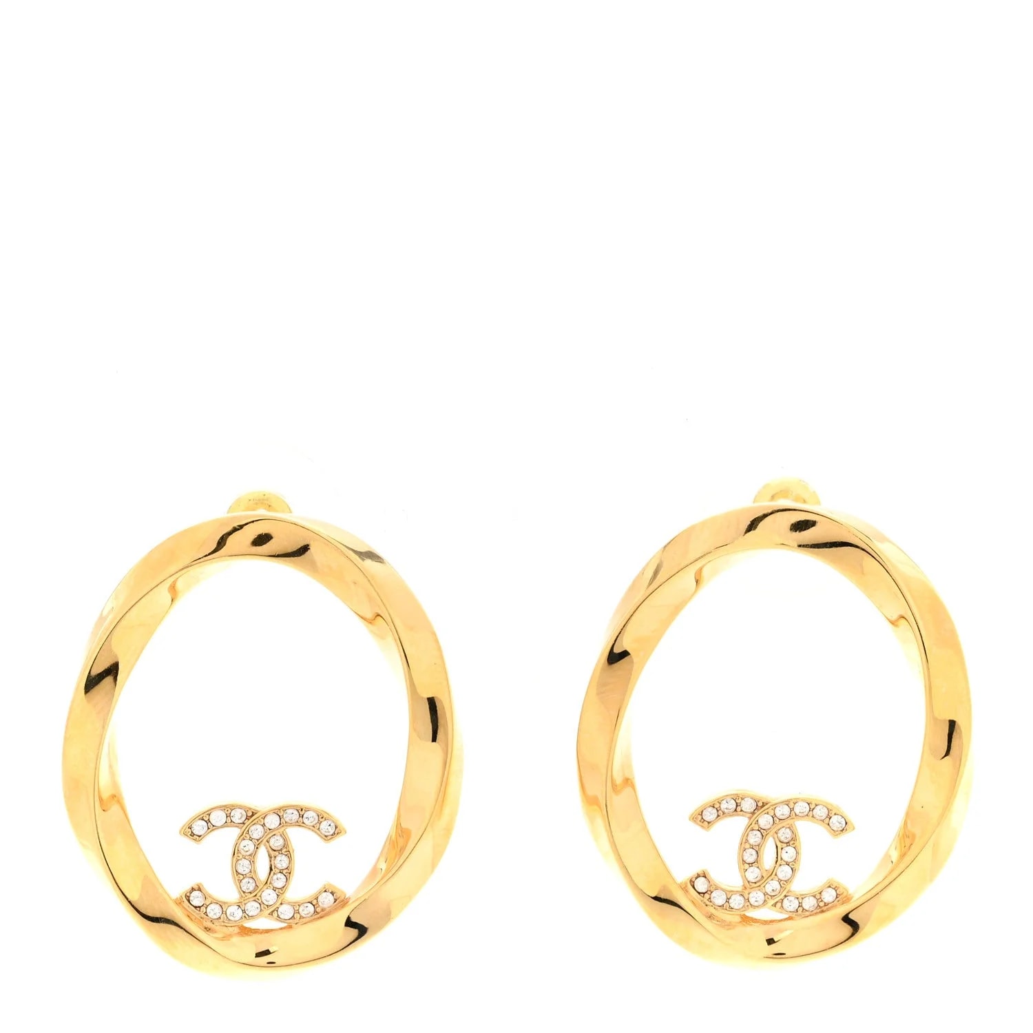 Chanel — Metal Studded CC Round — Jewelry — resale