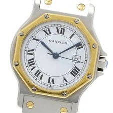 Cartier — Cartier Santos Octagon LM Date White Dial Automatic Watch_962182 — Watch — resale
