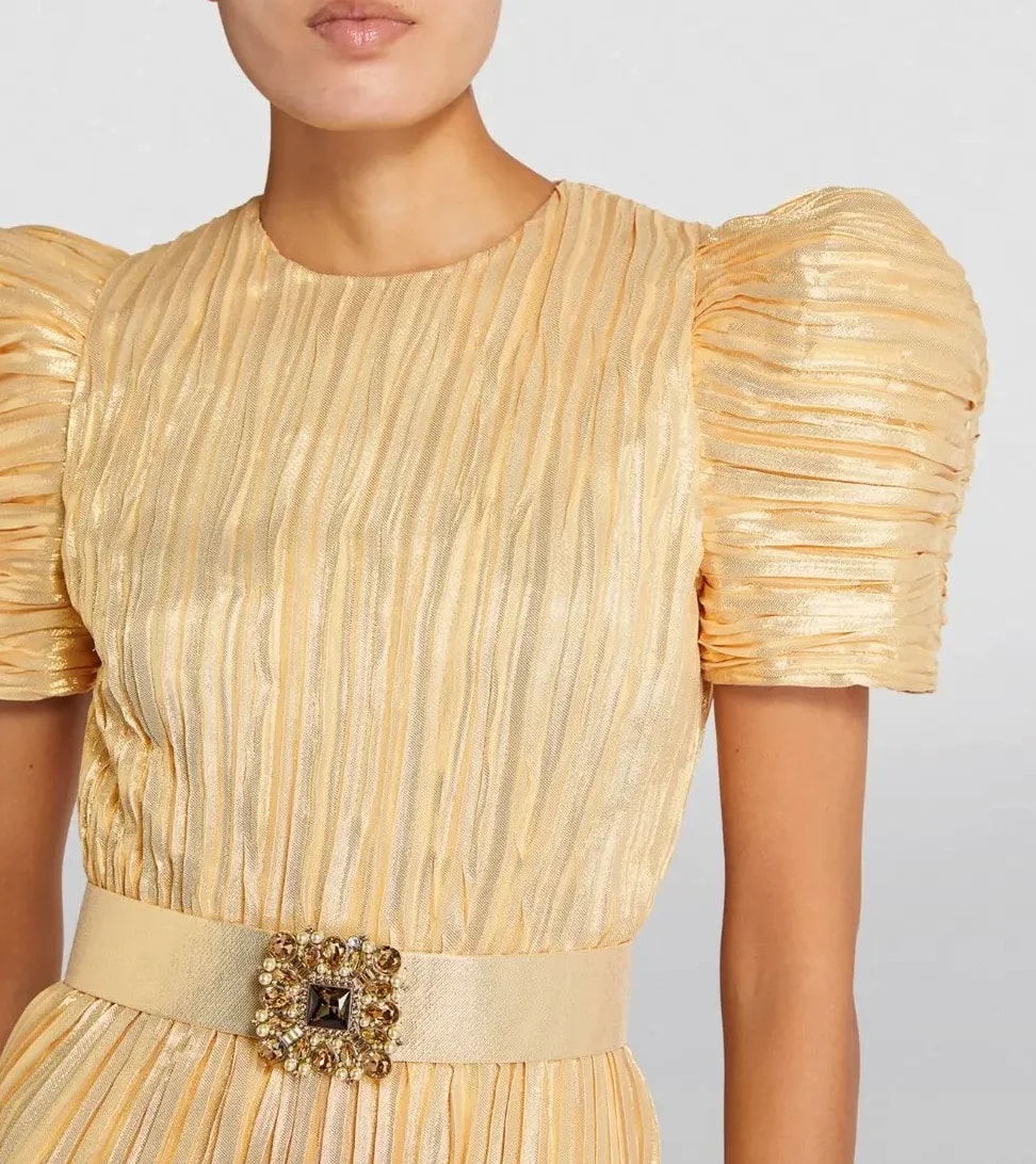 Andrew Gn -Blend Puff-Sleeve Belted Gown 3