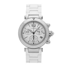 Cartier — Cartier Pasha Seatimer Chrono 37mm Quartz Steel White Bracelet W3140005 — Watch — resale
