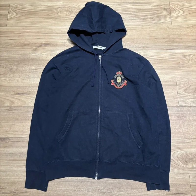 BAPE — Bape Polo Style Crest Zip Up — streetwear — resale
