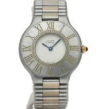 Cartier Mast21 W10051F4 Gold Plated//Stainless Steel WomenWatch... 2