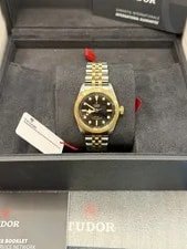 New Tudor Black Bay 32mm Automatic 18K Gold / Steel w/Black Dial. (79583) 2