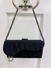 Dior Y2K Signature Iconic Monogram Saddle Wallet W/ Chain 2