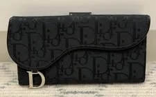Dior Y2K Signature Iconic Monogram Saddle Wallet W/ Chain 3