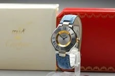 Cartier — [Near W/ Box] Cartier Must de 21 1330 W1007618 30mm Silver Qz — Watch — resale