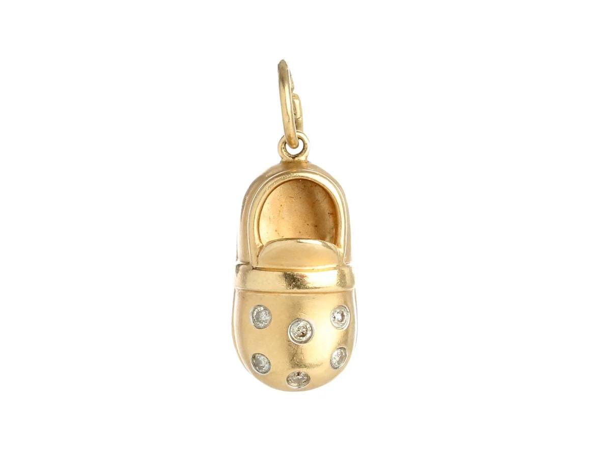 Contemporary Jewelry — 14K Yellow Gold Baby Charm — Designer Shoe — resale
