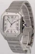 NEW July 2026 Papers Cartier Santos 39.8mm Silver Roman Steel 4072 WSSA0018 BOX 3
