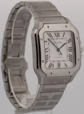 NEW July 2026 Papers Cartier Santos 39.8mm Silver Roman Steel 4072 WSSA0018 BOX 4