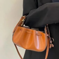 New Fendi Pomodorino Drawstring Bucket Crossbody 3