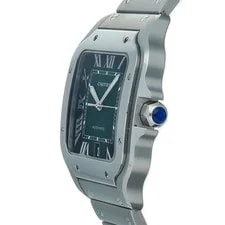 Cartier Santos Large 4072 Steel 38 Mm Green Roman Dial Automatic 2