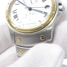 Cartier Santos Rondo MM/W29mm Steel 18K Yellow Gold Silver Dial W20038R3 4