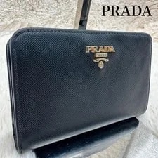 Prada — Prada Folded Metal Logo L Zip From Japan — Handbag — resale