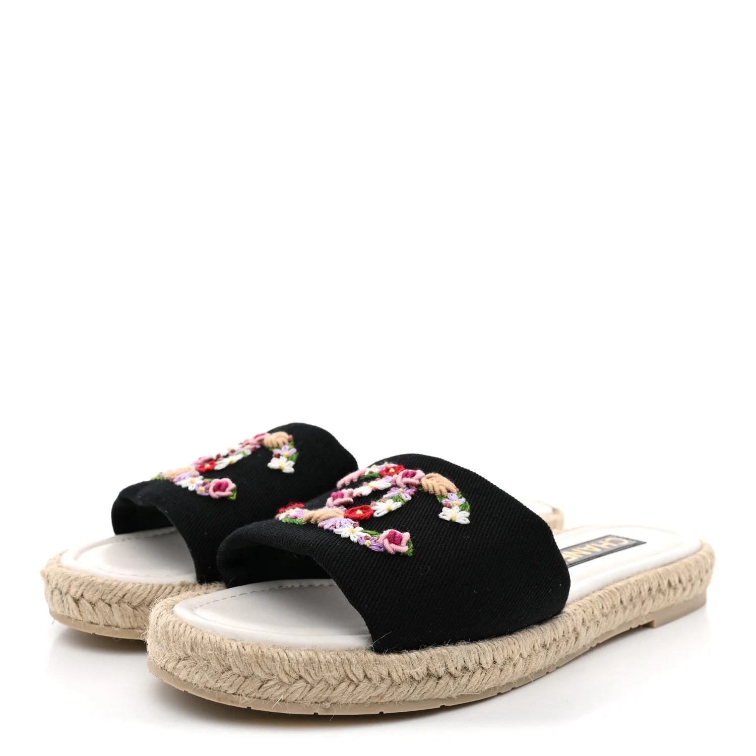 Embroidered CC Floral Espadrille Slip on 39 4