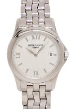 Patek Philippe — Patek Philippe Calatrava 18k White Gold 28mm Quartz +Papers 4906/1G — Watch — resale