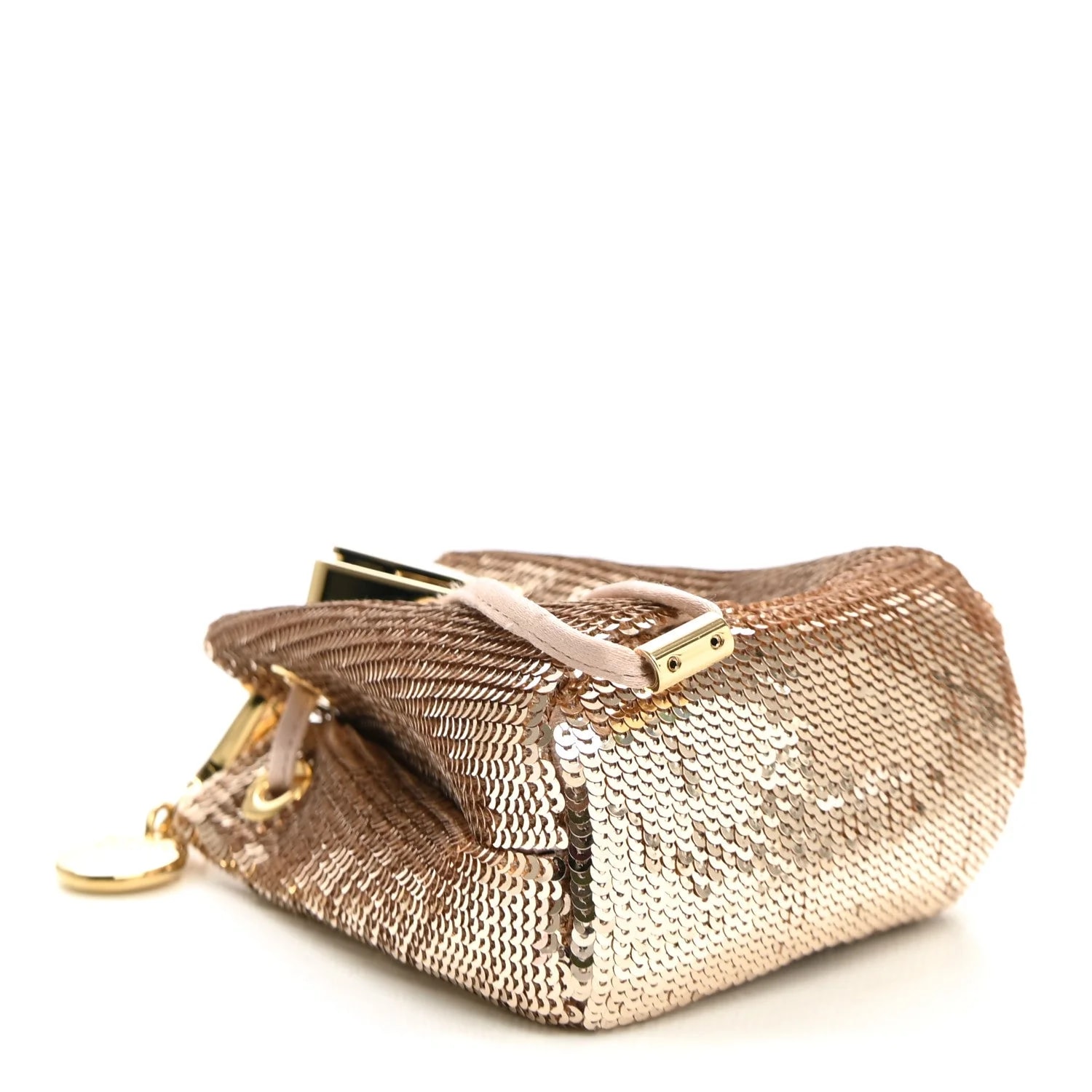 Sequin Triangle Logo Mini Pouch Cammeo 4