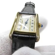 Cartier Tank Must W1003053 SV925 / Leather 28mm Ivory Dial Quartz #TZW1436 4