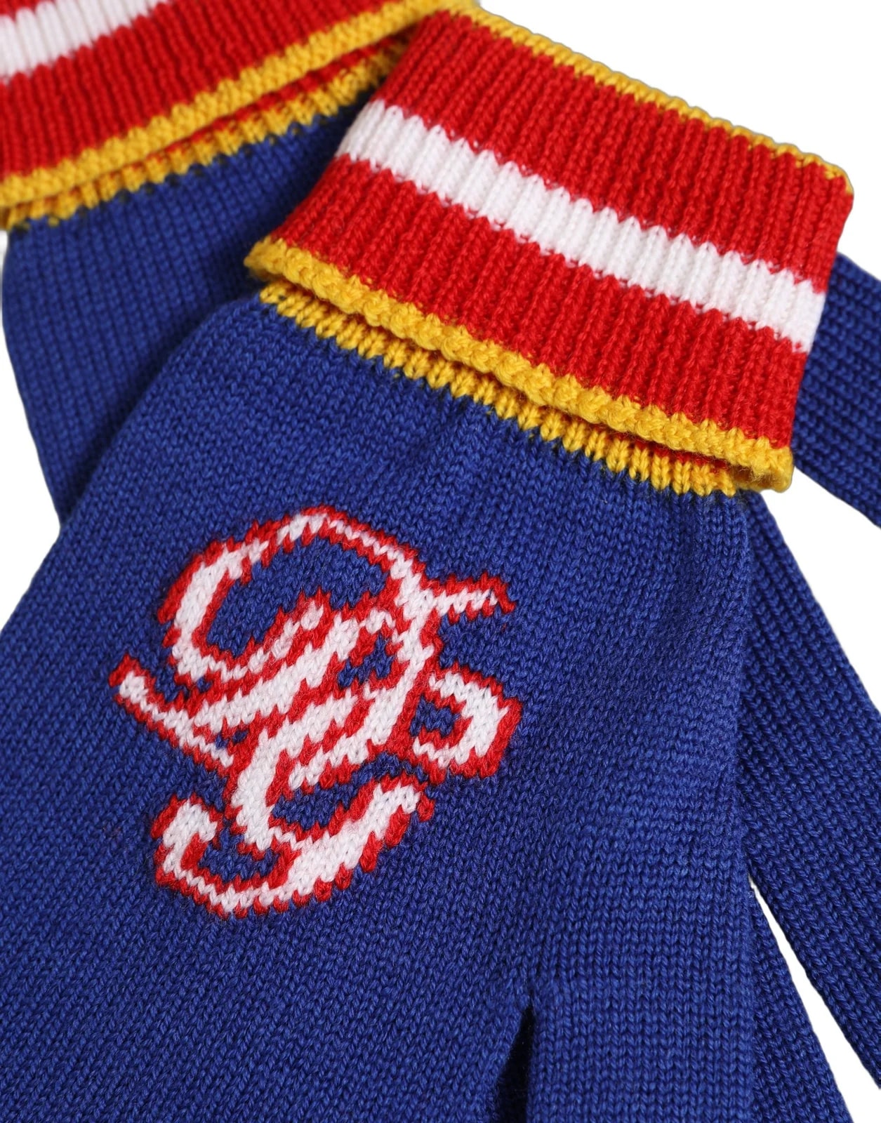 Dolce & Gabbana Striped DG Logo Embroidered Gloves 3