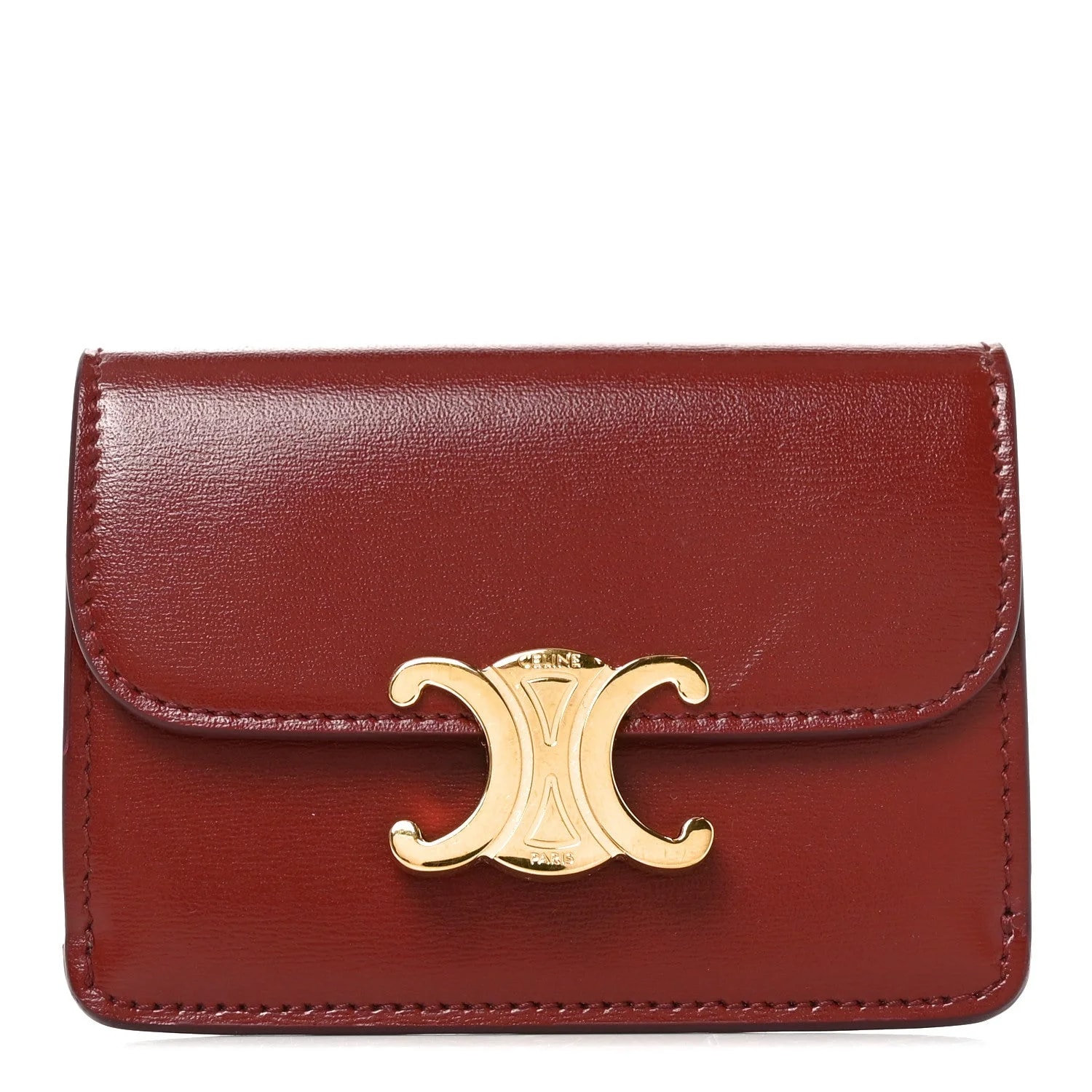 Celine — Triomphe Flap Card Holder Dark — Accessory — resale