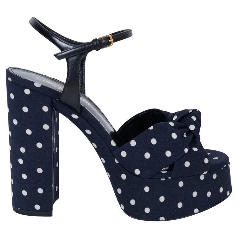 Saint Laurent — Saint Laurent & Polka Dot Platform — Designer Shoe — resale