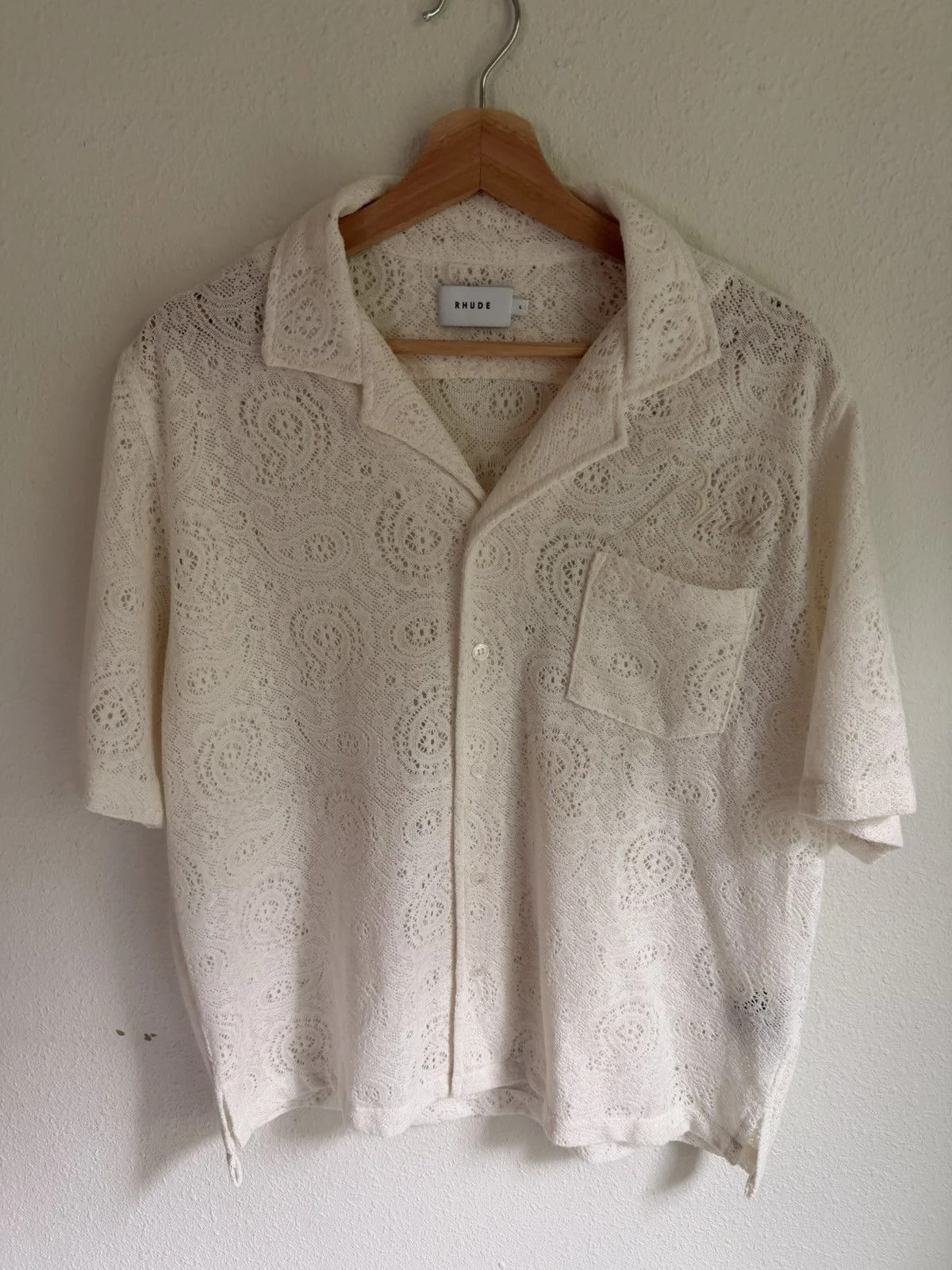 Rhude — Rhude Crochet Short Sleeve Shirt — streetwear — resale
