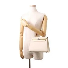 Hermes Kelly Sellier Size 25 Nata/Sesame/ Poussin 4
