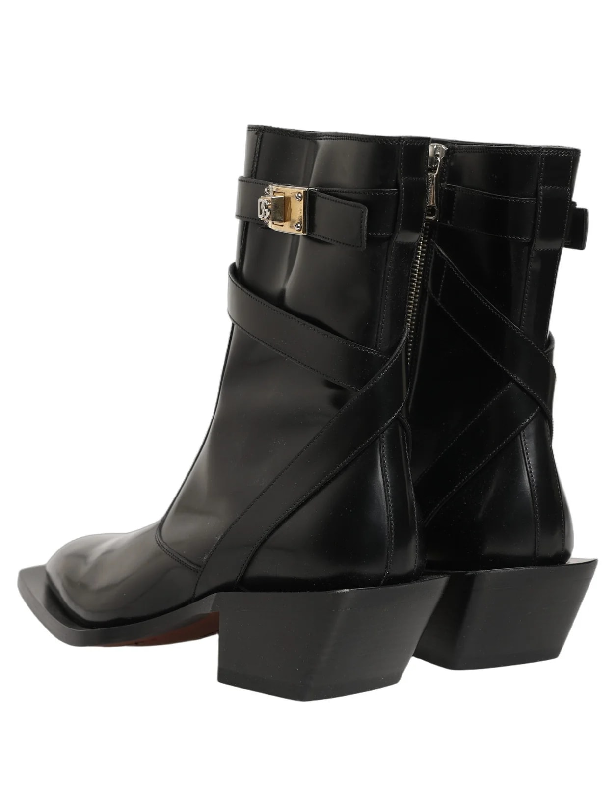 Dolce & Gabbana — Dolce & Gabbana DG Plaque Mid Calf — Designer Shoe — resale