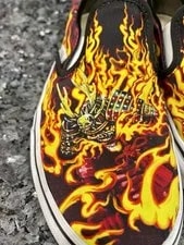 Vans Samurai Rising Slip-On Shoes Flames Skate Streetwear Size 9.5 $65 3