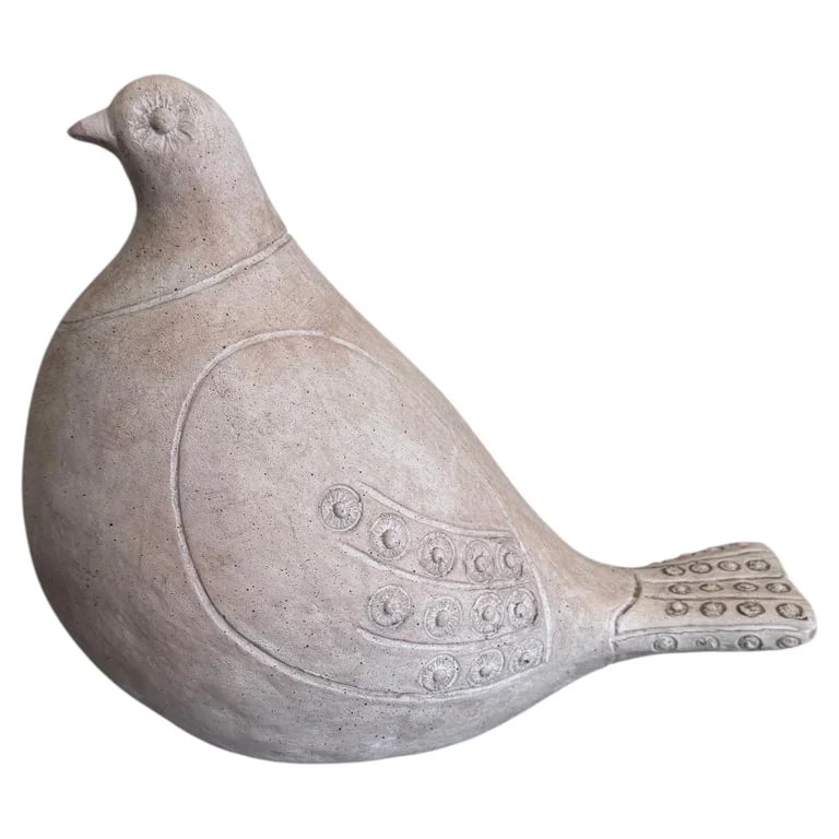 Austin Prod — Austin Productions Ceramic Dove Sculpture, 1981 — Incised Stoneware Bird Figure — decorative_object — resale