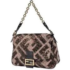 Fendi — Fendi Zukka Pattern Mamma Baguette Sequin 8BR001 la — Handbag — resale