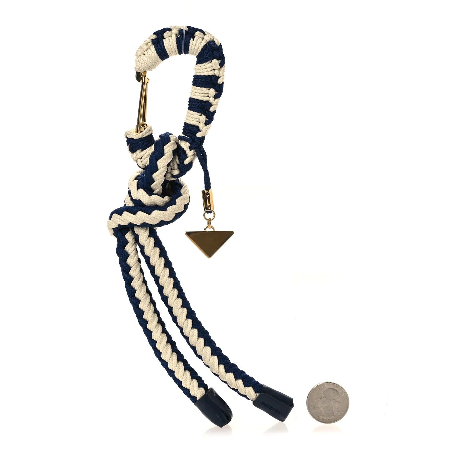 Cotton Striped Metal Triangle Logo Cord Keychain 2
