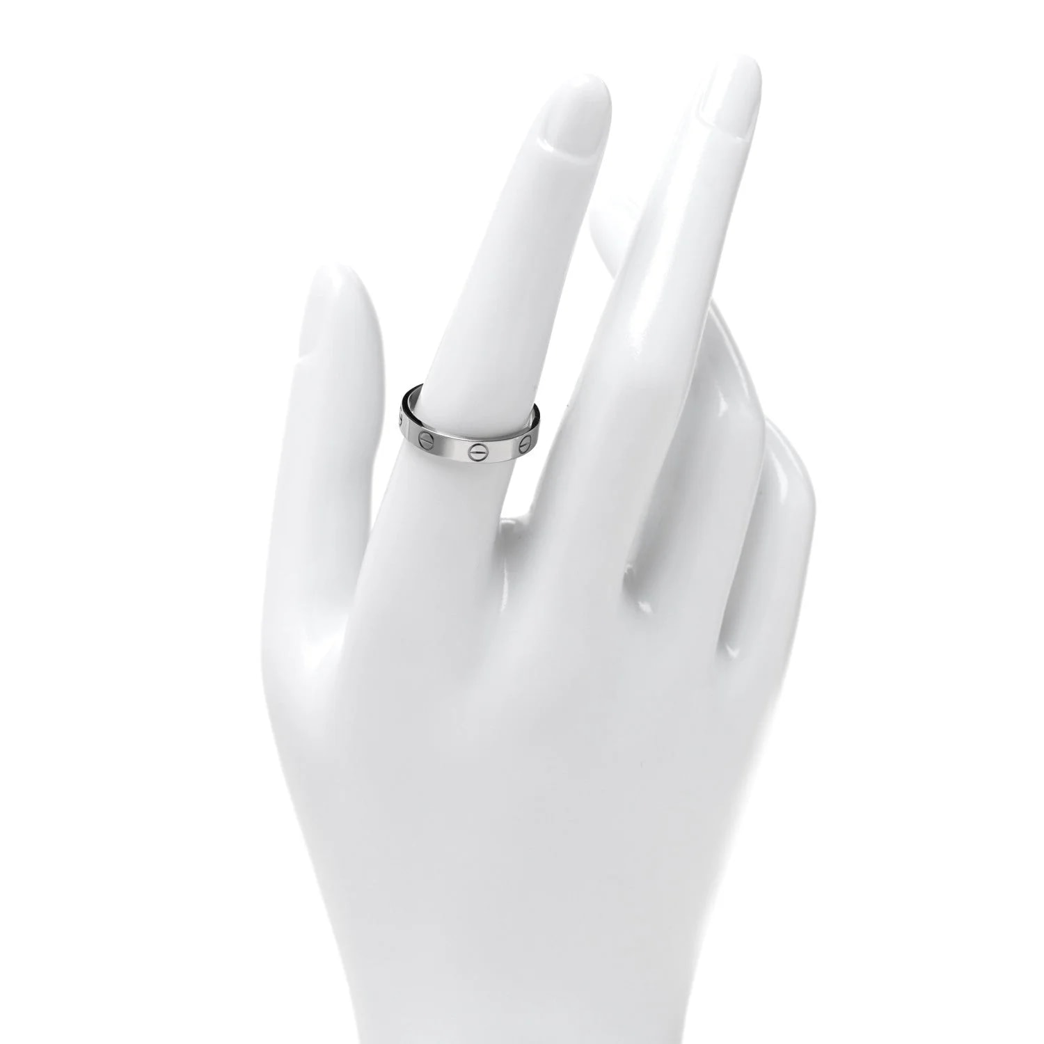 18K White Gold 3.5mm Love Wedding Band 56 7.5 2