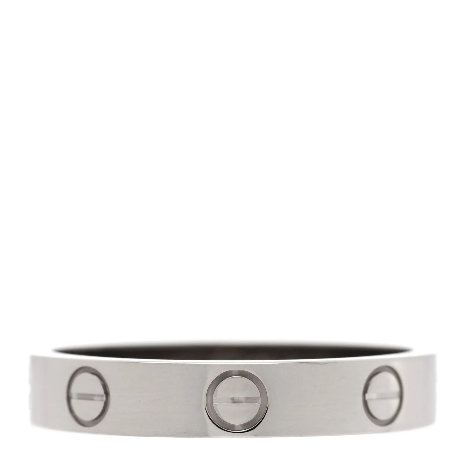 18K White Gold 3.5mm Love Wedding Band 56 7.5 3